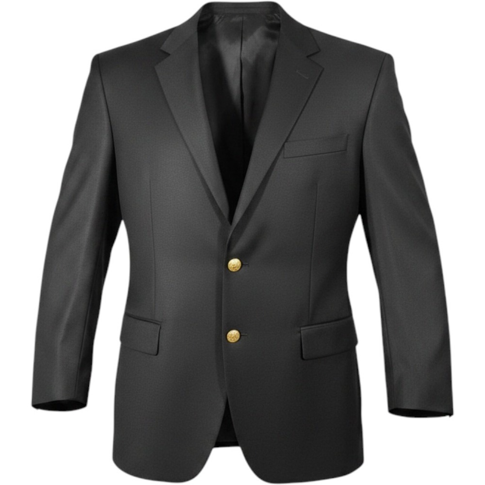 Lauren Ralph Lauren Mens 42L Navy‎ Blue 100% Wool Blazer Gold Crest Buttons
